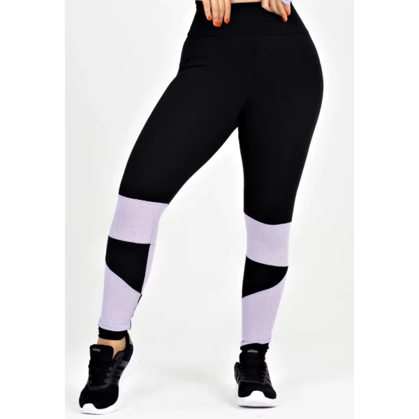 Calça Legging Metamorfose Preto com Detalhe Lilás | MTF24