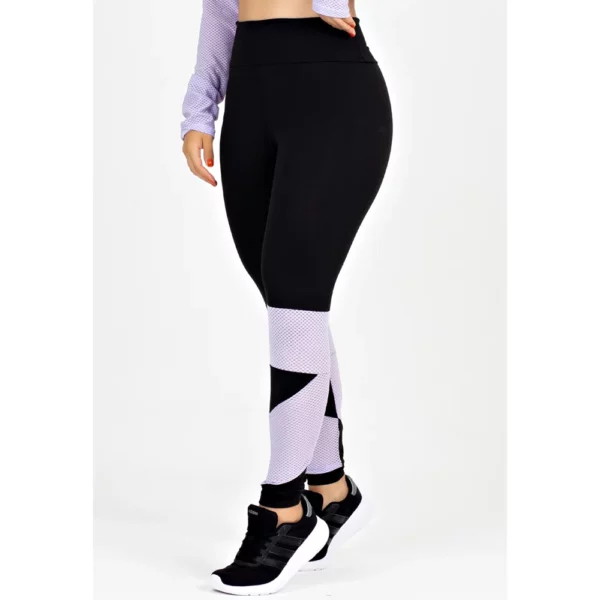 Calça Legging Metamorfose Preto com Detalhe Lilás | MTF24